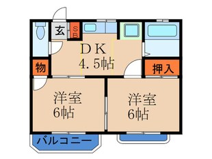 ミヤコハイツＡ・Ｄ棟の物件間取画像